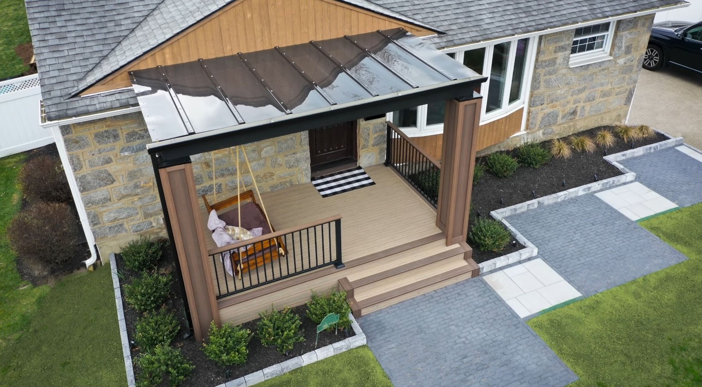 Luxury outdoor deck creating a backyard resort experience in Levittown, PA